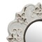 8" Round Off White Ceramic Accent Wall Mirror with Attached Hanging Loop, Decorative Vintage Decor for the Living Room, Bedroom, Hallway, and Entryway